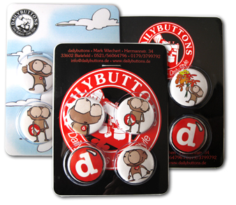 3 verschiedene Blistersets mit 4 Buttons