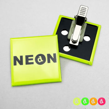 40x40mm Buttons Clip NEON