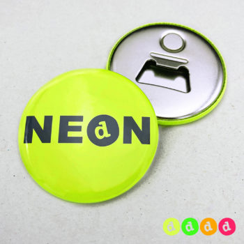 56mm Buttons Flaschenöffner Magnet NEON