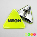 63x70mm Buttons mit Clip (Dreieck) Neon