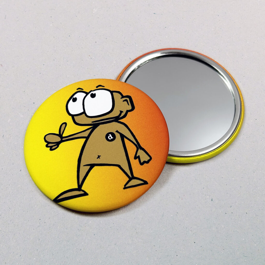 56mm Buttons mit Spiegel MATT