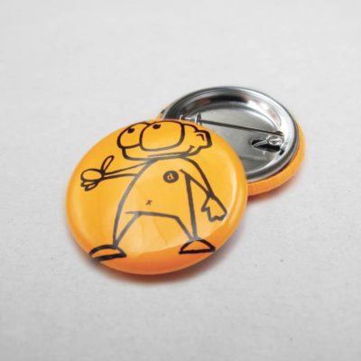 25mm Buttons Safetypin Neonorange