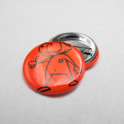 25mm Buttons Safetypin Neonred